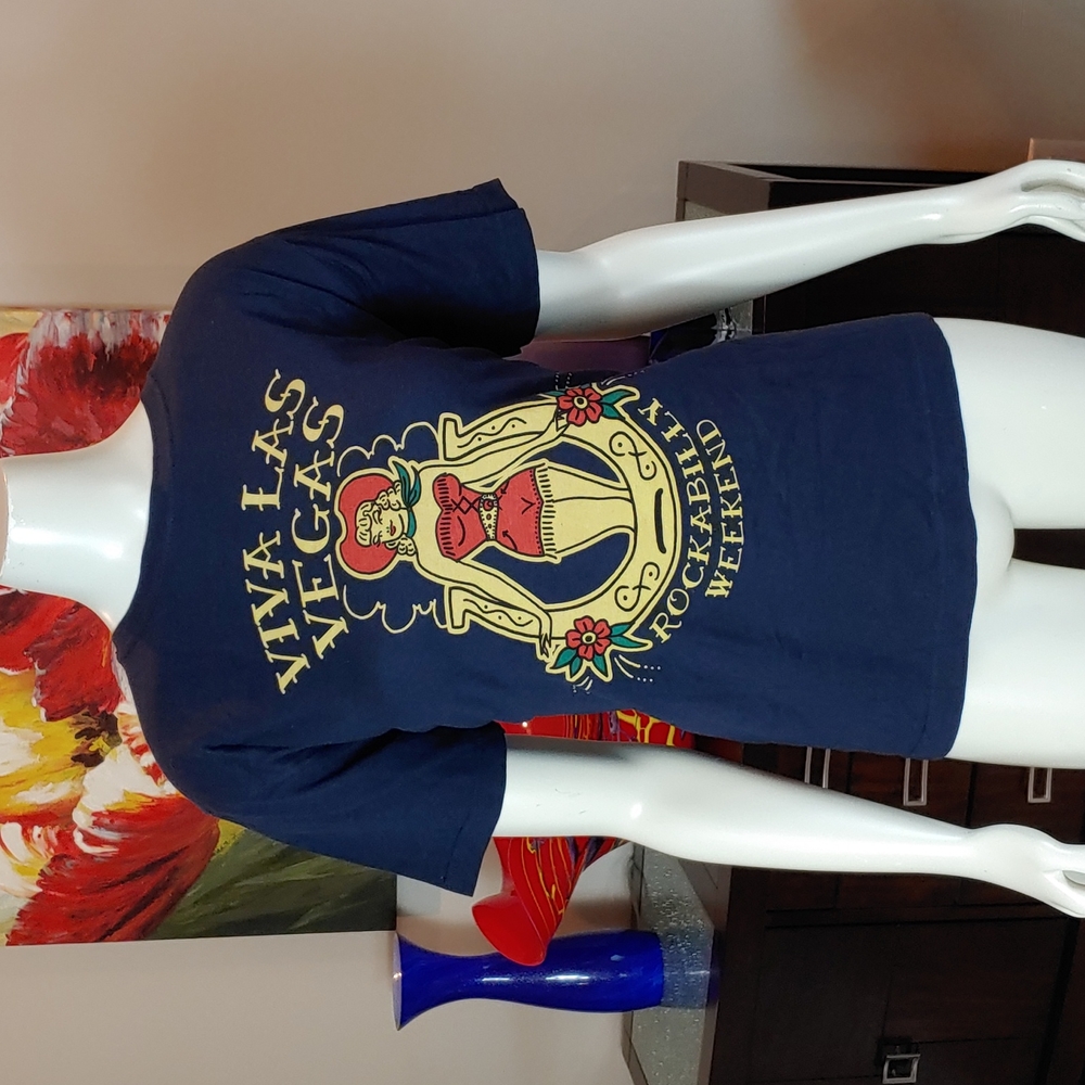 Tultex Misses Women's Viva Las Vegas Rockabilly Weekend Sz XL Tee Shirt